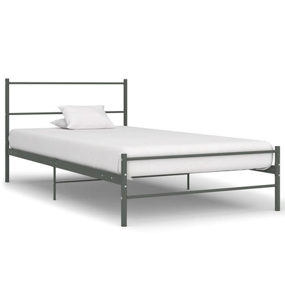 Bed Frame | Grey | Metal | Single | Sturdy | Bed Frame | Rectangular