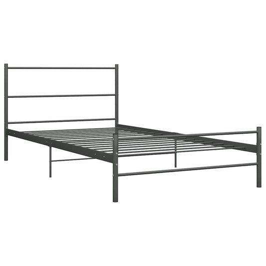 Bed Frame without Mattress Grey Metal 90x200 cm
