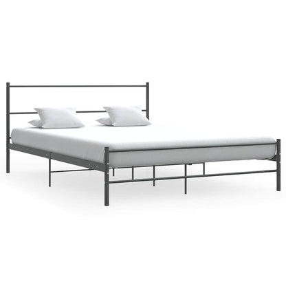 Bed Frame | Grey | Metal | 140x200 cm | Durable | Bed Frame | Rectangular