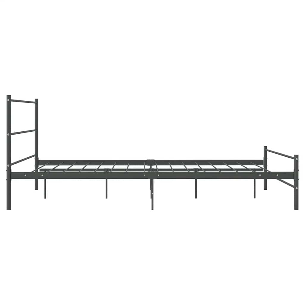 Bed Frame | Grey | Metal | 140x200 cm | Durable | Bed Frame | Rectangular