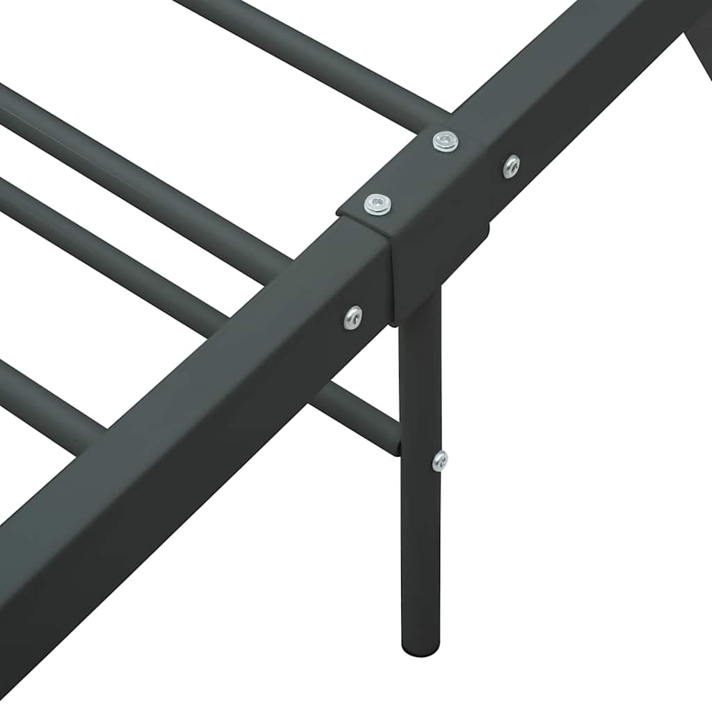 Bed Frame | Grey | Metal | 140x200 cm | Durable | Bed Frame | Rectangular