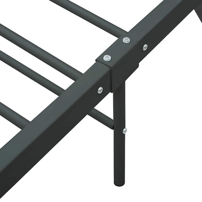 Bed Frame | Grey | Metal | 140x200 cm | Durable | Bed Frame | Rectangular