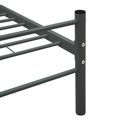 Bed Frame | Grey | Metal | 140x200 cm | Durable | Bed Frame | Rectangular