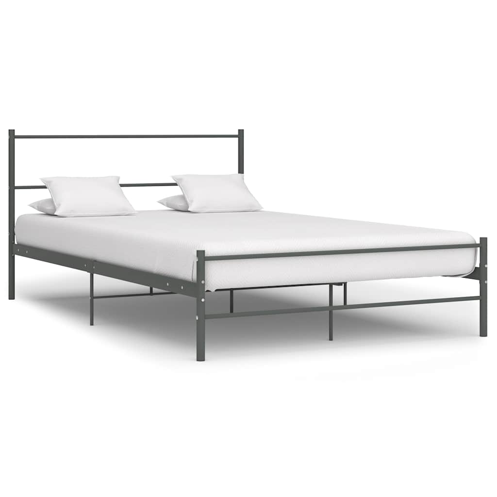 Bed Frame | Grey | Metal | Double | Durable | Bed Frame | Rectangular