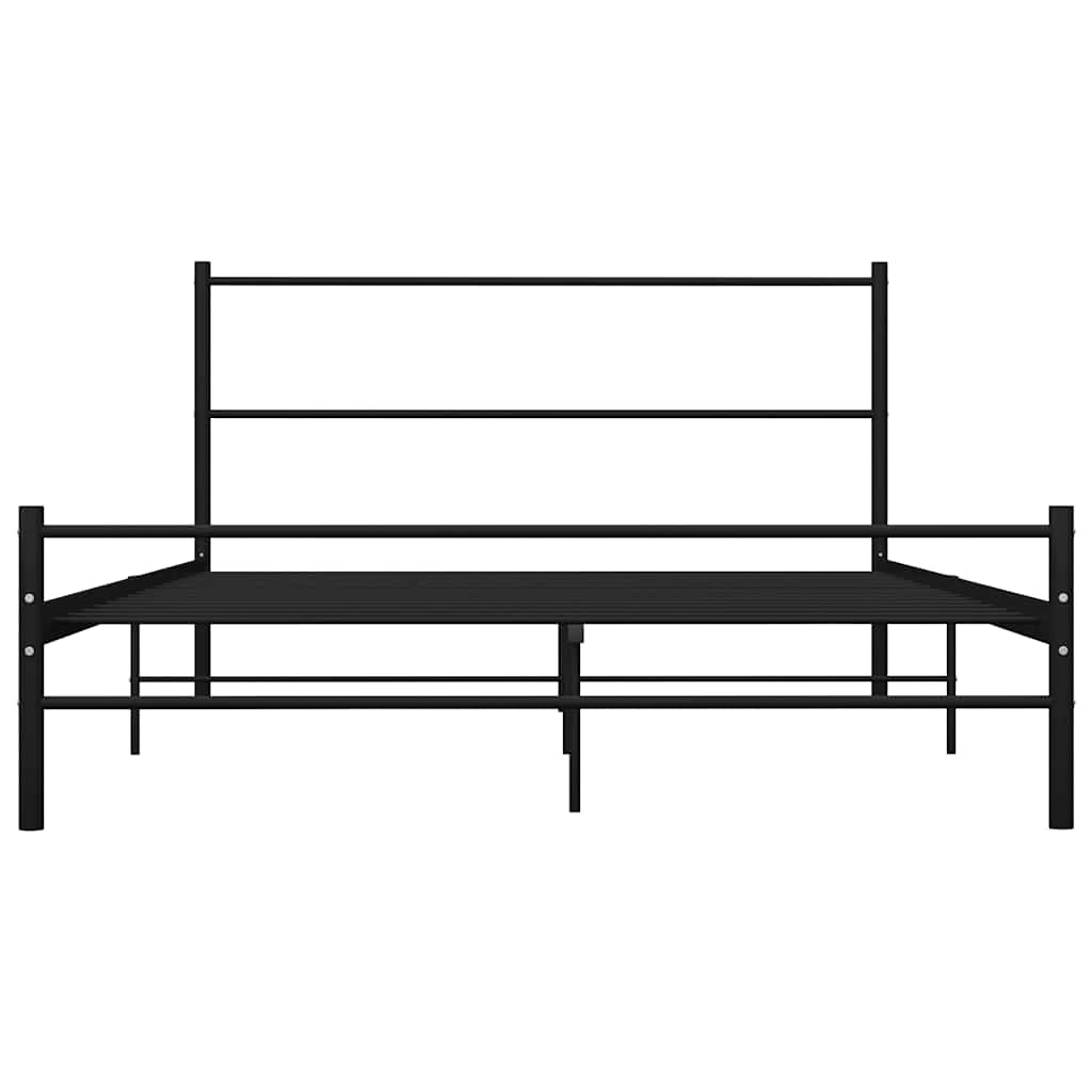 Bed Frame | Black | Metal | 140x200 cm | Durable | Bed Frame