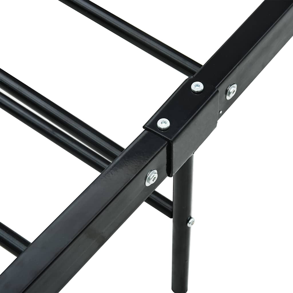 Bed Frame | Black | Metal | 140x200 cm | Durable | Bed Frame