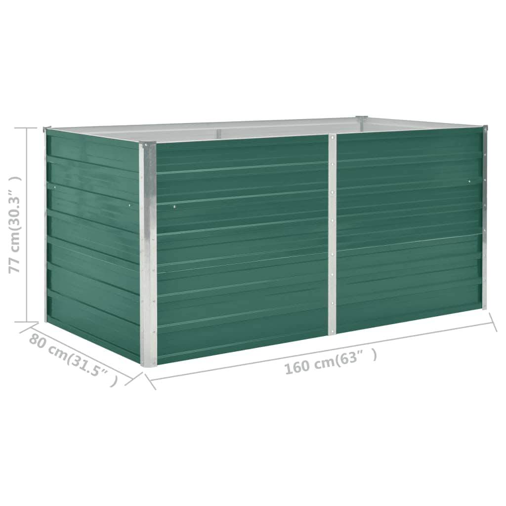 Raised Garden Bed Green Galvanized Steel 63.0 x 31.5 x 30.3 in