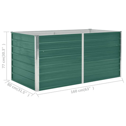 Raised Garden Bed Green Galvanized Steel 63.0 x 31.5 x 30.3 in