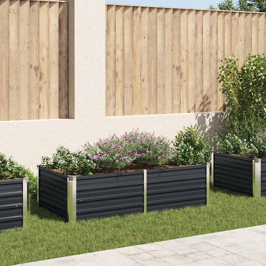 Raised Garden Bed | Anthracite | Galvanised steel | 160x80x45 cm