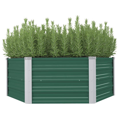 47015 vidaXL Raised Garden Bed 129x129x45 cm Galvanised Steel Green