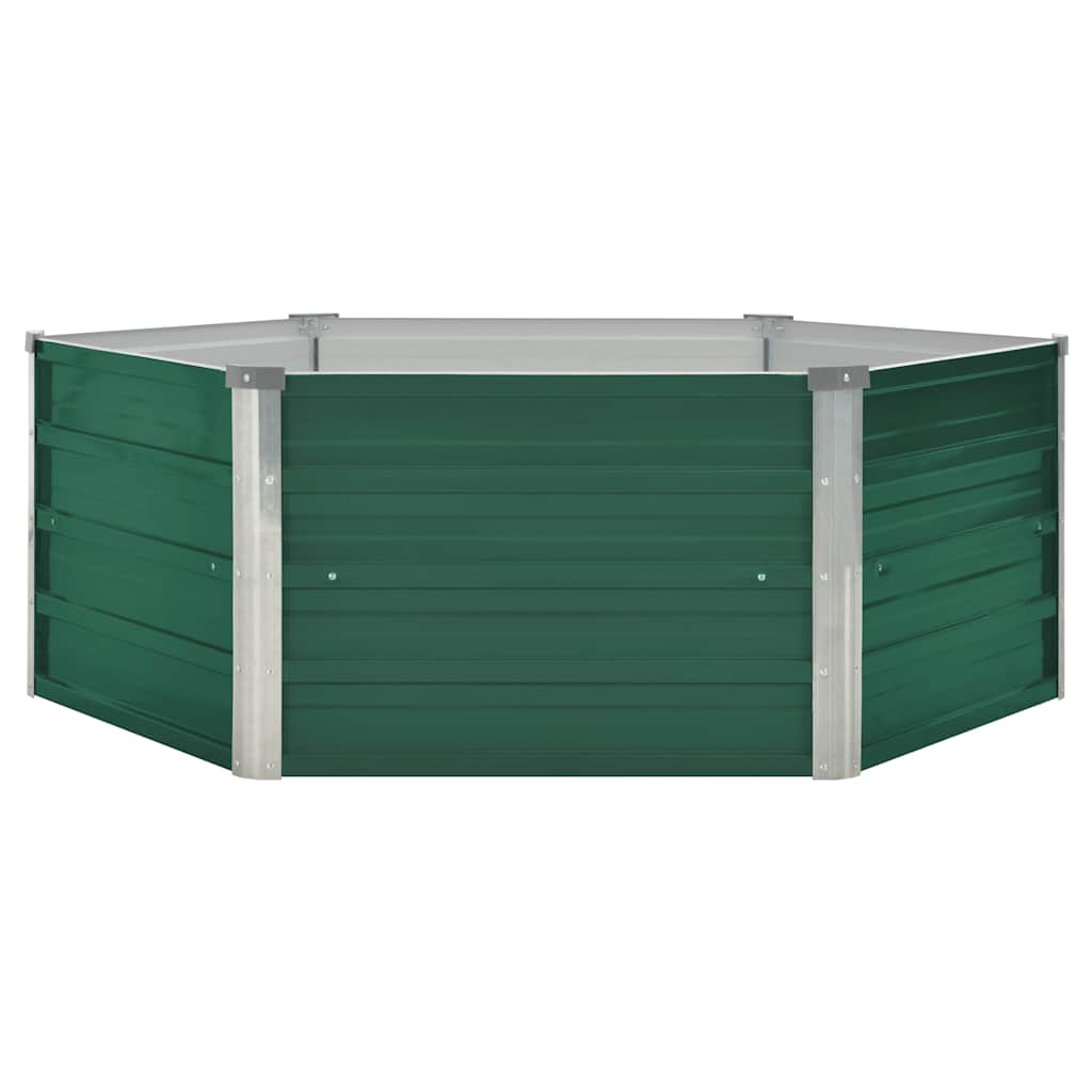 47015 vidaXL Raised Garden Bed 129x129x45 cm Galvanised Steel Green