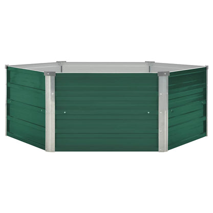 47015 vidaXL Raised Garden Bed 129x129x45 cm Galvanised Steel Green