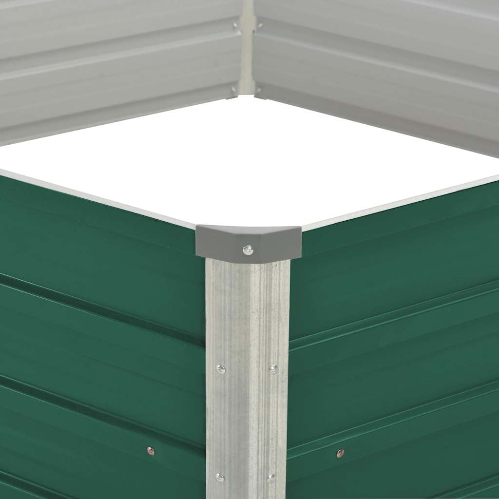47015 vidaXL Raised Garden Bed 129x129x45 cm Galvanised Steel Green