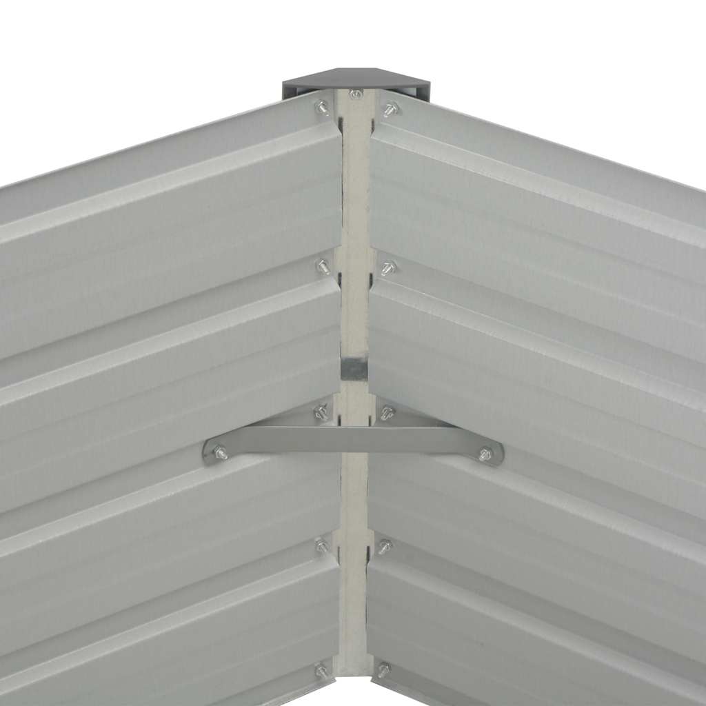 47015 vidaXL Raised Garden Bed 129x129x45 cm Galvanised Steel Green