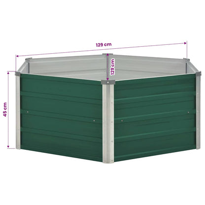 47015 vidaXL Raised Garden Bed 129x129x45 cm Galvanised Steel Green