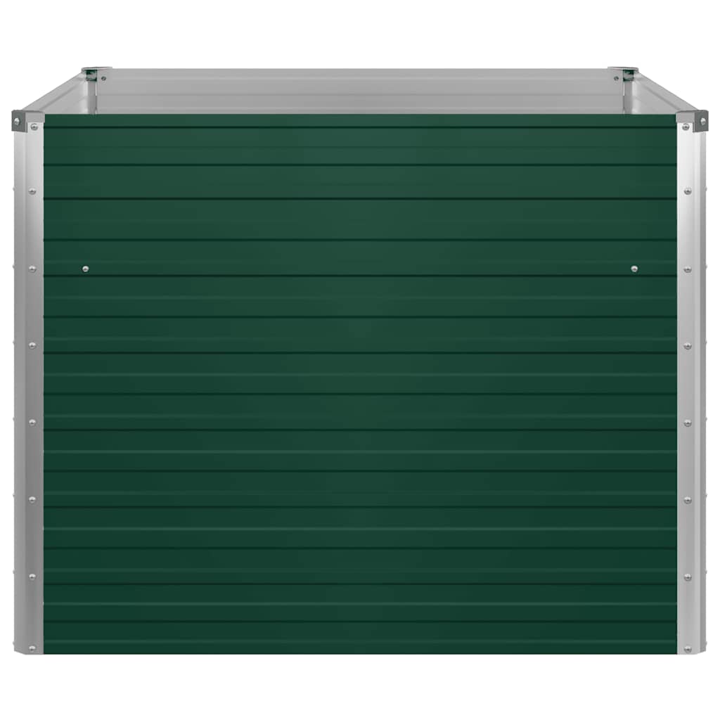 Raised Garden Bed 100x100x77 cm Galvanised Steel Green