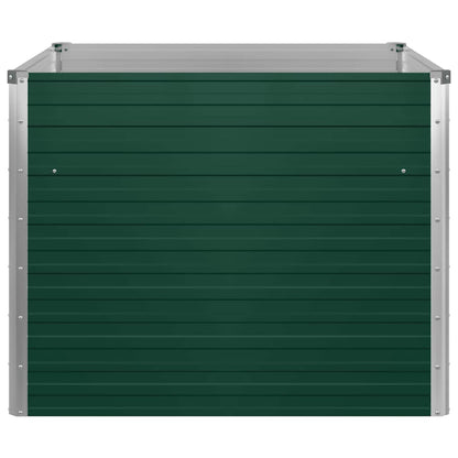 Raised Garden Bed 100x100x77 cm Galvanised Steel Green