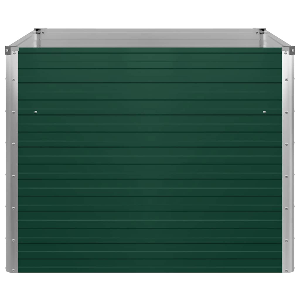 Raised Garden Bed 100x100x77 cm Galvanised Steel Green