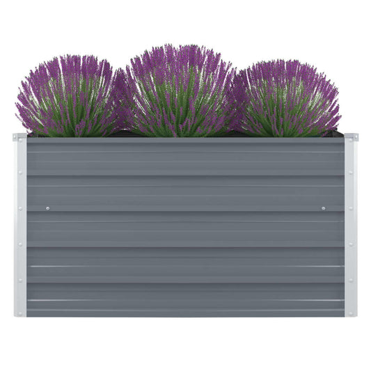 Raised Garden Bed | Grey | Galvanised Steel | 100x100x45 cm | Durable