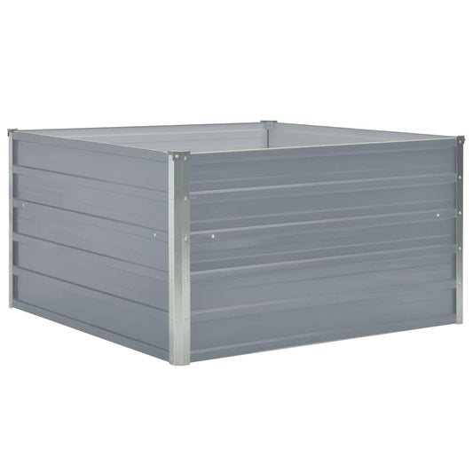 Raised Garden Bed | Grey | Galvanised Steel | 100x100x45 cm | Durable