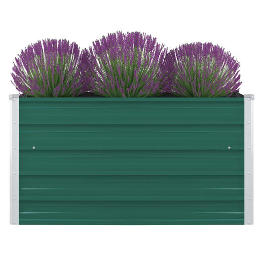 Raised Garden Bed | Green | Galvanized Steel | 100x100x45 cm | Durable