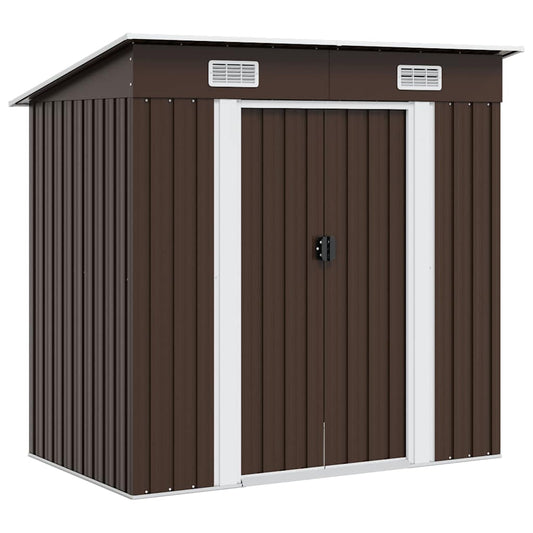 Garden Shed | Brown | Galvanised Steel | 194x121x181 cm
