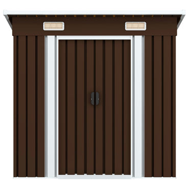 Garden Storage Shed Brown 194x121x181 cm Steel