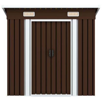 Garden Storage Shed Brown 194x121x181 cm Steel