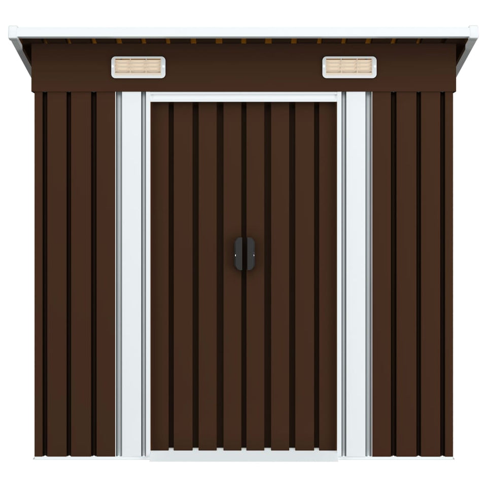 Garden Storage Shed Brown 194x121x181 cm Steel
