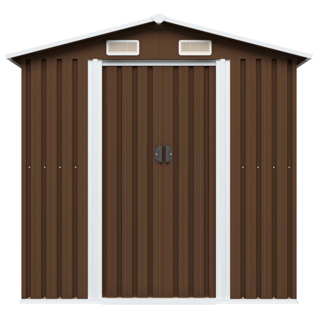 Garden Storage Shed Brown 204x132x186 cm Steel