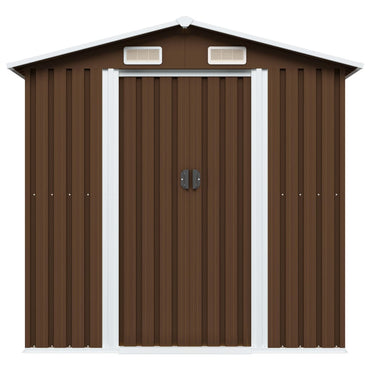 Garden Storage Shed Brown 204x132x186 cm Steel