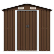 Garden Storage Shed Brown 204x132x186 cm Steel