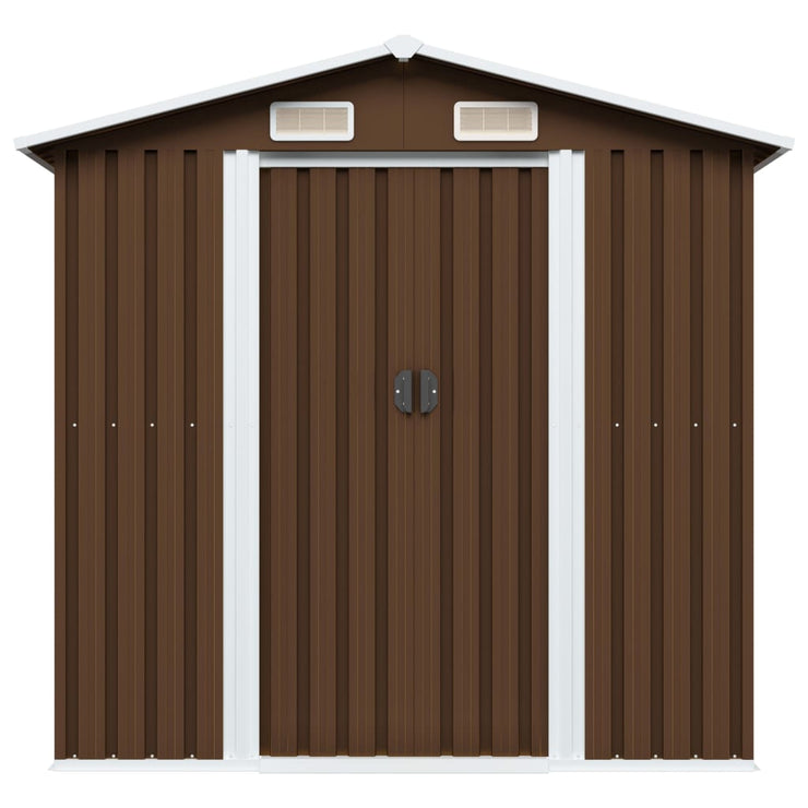 Garden Storage Shed Brown 204x132x186 cm Steel