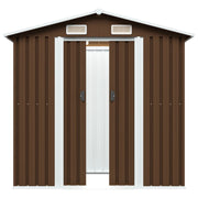 Garden Storage Shed Brown 204x132x186 cm Steel
