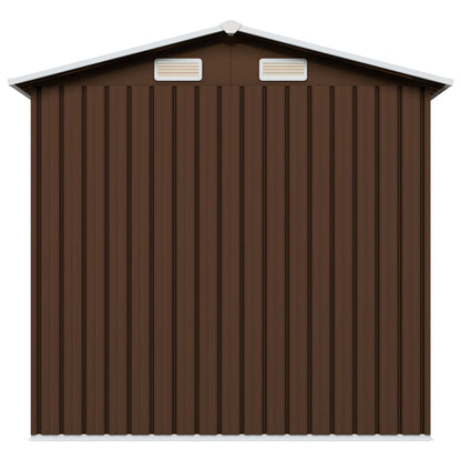 Garden Storage Shed Brown 204x132x186 cm Steel