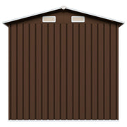 Garden Storage Shed Brown 204x132x186 cm Steel