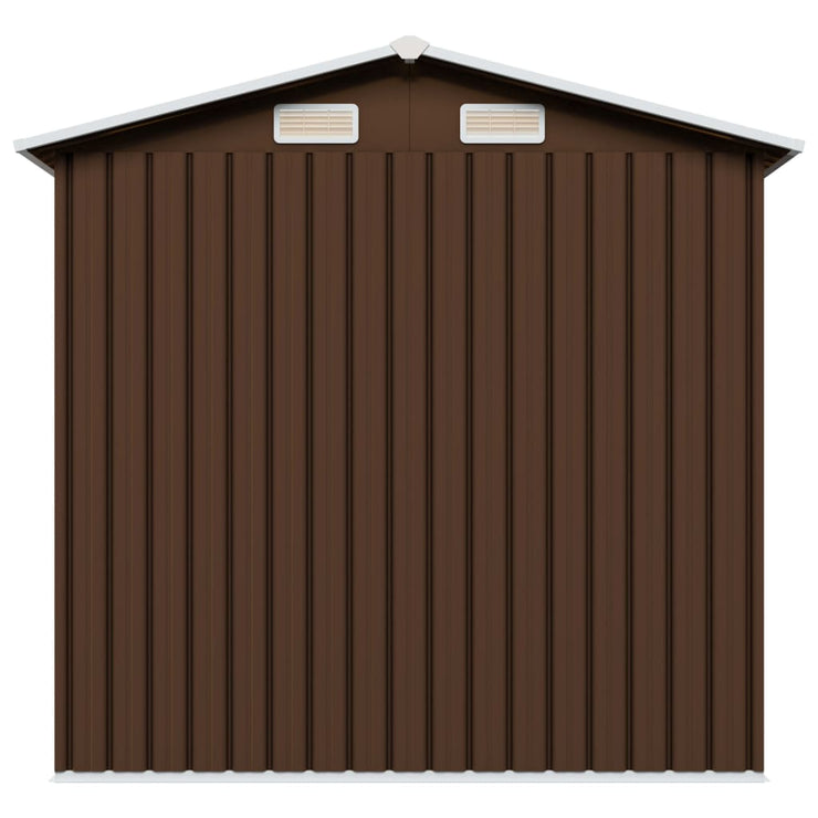 Garden Storage Shed Brown 204x132x186 cm Steel