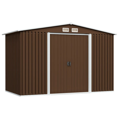 Garden Storage Shed Brown 257x205x178 cm Steel