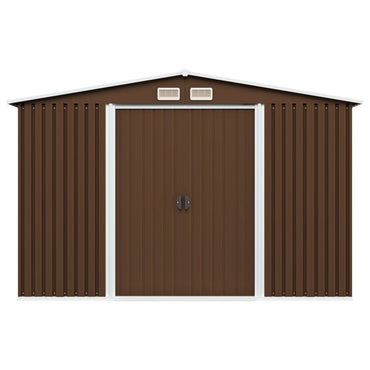 Garden Storage Shed Brown 257x205x178 cm Steel