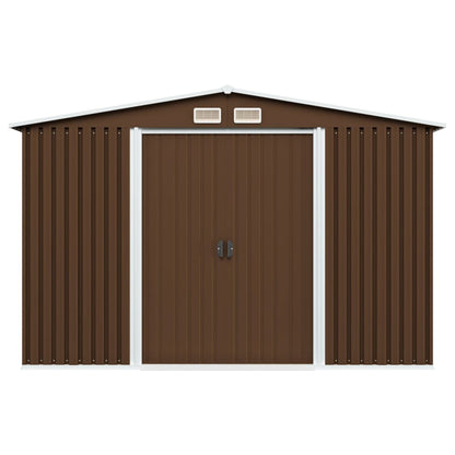 Garden Storage Shed Brown 257x205x178 cm Steel