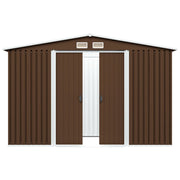 Garden Storage Shed Brown 257x205x178 cm Steel
