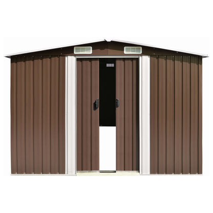 Garden Shed Brown 257x779x181 cm Galvanised steel