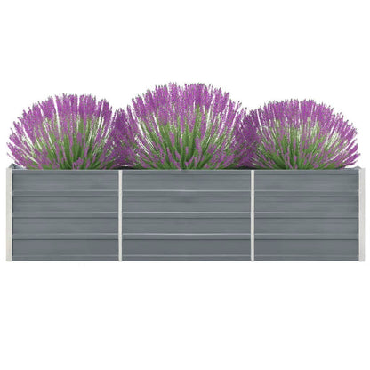 Garden Raised Bed Galvanised Steel 240x40x45 cm Grey