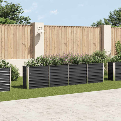 Raised Garden Bed 320x40x77 cm Galvanised Steel Anthracite