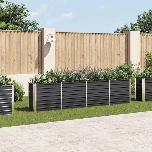 Large Rectangular Raised Garden Bed | Anthracite | Galvanised Steel