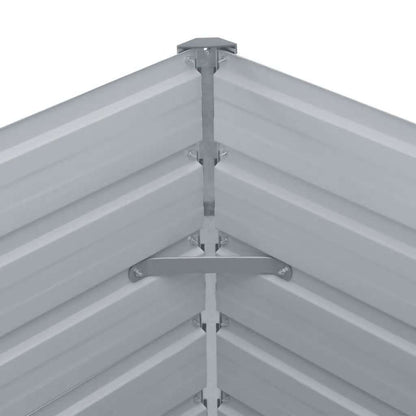 Garden Raised Bed Galvanised Steel 320x40x45 cm Grey