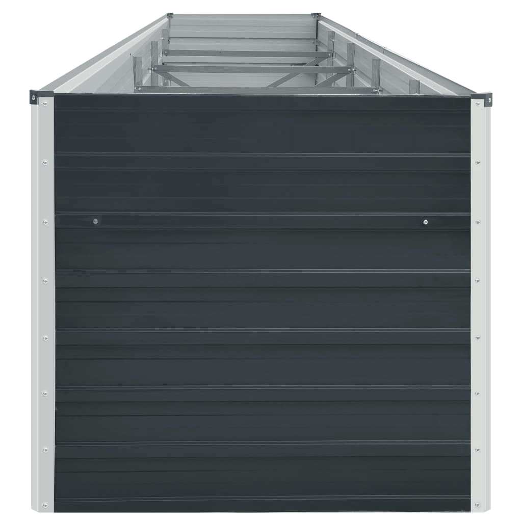 Garden Raised Bed Galvanised Steel 400x80x45 cm Anthracite