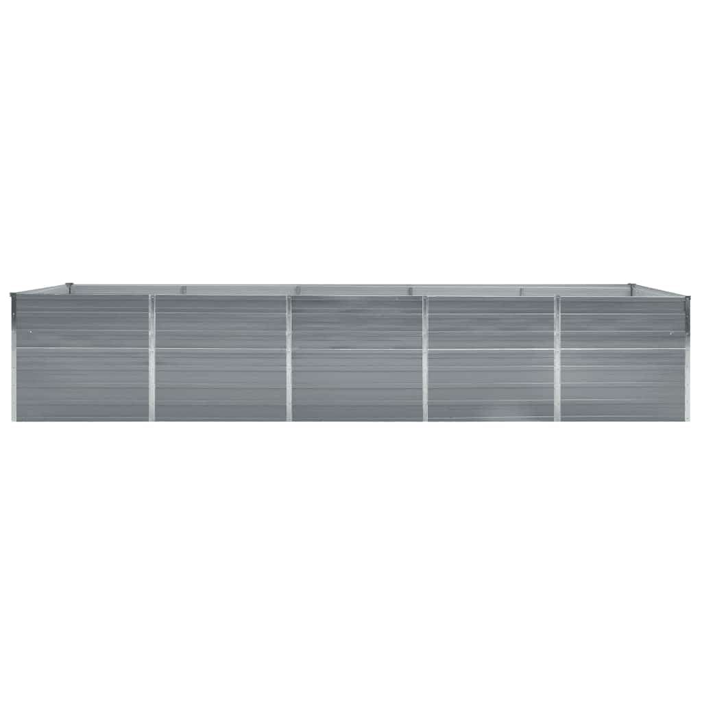 Garden Raised Bed Galvanised Steel 400x80x77 cm Grey