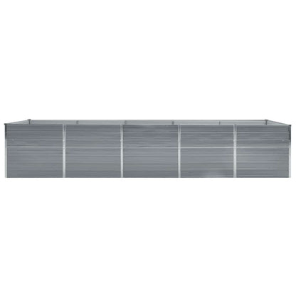 Garden Raised Bed Galvanised Steel 400x80x77 cm Grey