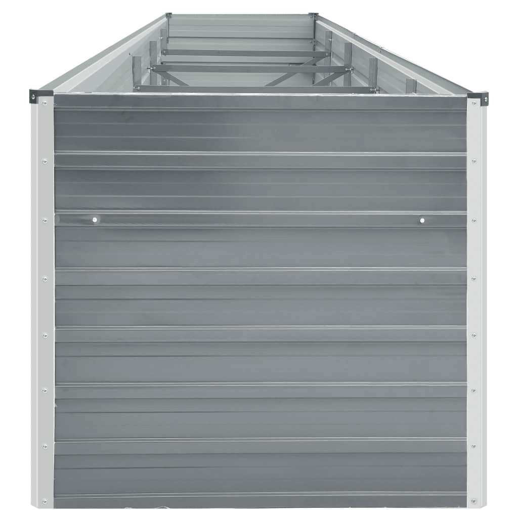 Garden Raised Bed Galvanised Steel 400x80x77 cm Grey